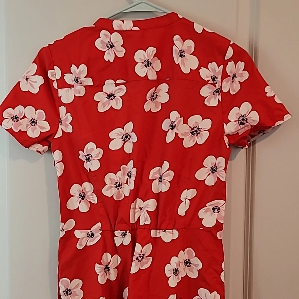 Jcrew red flower size 0 dress - Picture 7 of 8